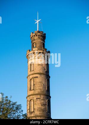 Early Morning Light, Nelson Monument, Calton Hill, Edinburgh, Scotland, UK, GB. Stock Photo