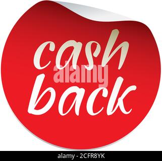 Red vector stickers. Cash back. Vector outline badge and logo. Stock Vector