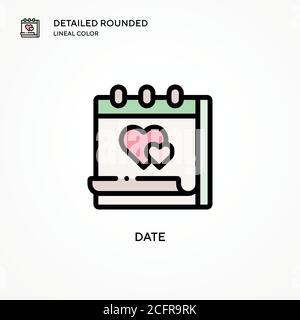 Date vector icon. Modern vector illustration concepts. Easy to edit and customize. Stock Vector