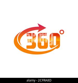 360 degree view vector icon isolated on white background Stock Vector