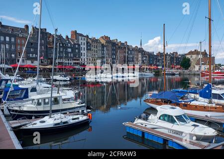 The Vieux Bassin in the Port de Honfleur, the harbour of the Norman ...