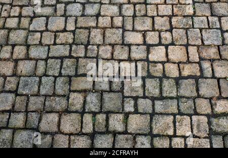 square and rectangular french cobblestones Stock Photo