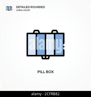 Pill box vector icon. Modern vector illustration concepts. Easy to edit and customize. Stock Vector