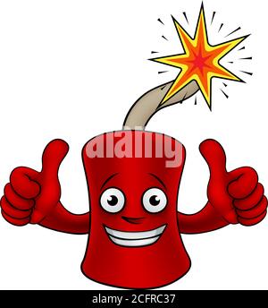 Firecracker Dynamite Cartoon Firework Mascot Stock Vector