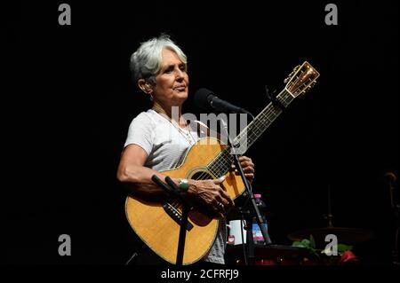 Milan Italy 19/07/2016 : Live concert of the Joan Baez at the Villa Arconati Festival Stock Photo