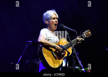 Milan Italy 19/07/2016 : Live concert of the Joan Baez at the Villa Arconati Festival Stock Photo