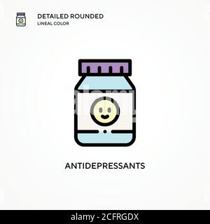 Antidepressants vector icon. Modern vector illustration concepts. Easy to edit and customize. Stock Vector