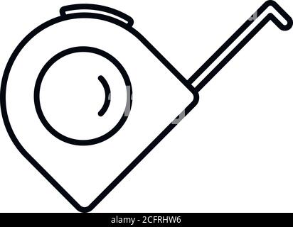 Tiler measurement tape icon. Outline tiler measurement tape vector icon for web design isolated on white background Stock Vector