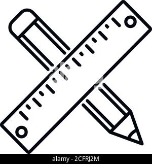 Tiler ruler pencil icon. Outline tiler ruler pencil vector icon for web design isolated on white background Stock Vector