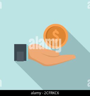 Crowdfunding keep money icon. Flat illustration of crowdfunding keep money vector icon for web design Stock Vector