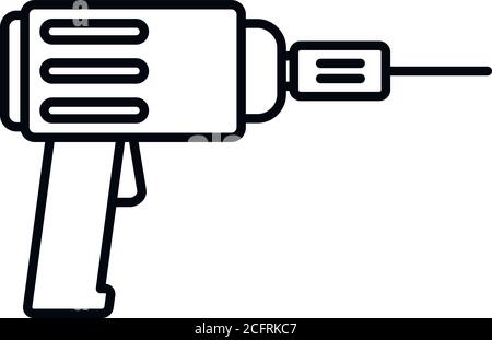 Tiler electric drill icon. Outline tiler electric drill vector icon for web design isolated on white background Stock Vector
