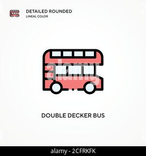 Double decker bus vector icon. Modern vector illustration concepts. Easy to edit and customize. Stock Vector