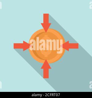 Crowdfunding money convert icon. Flat illustration of crowdfunding money convert vector icon for web design Stock Vector