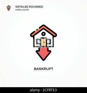 Bankrupt vector icon. Modern vector illustration concepts. Easy to edit and customize. Stock Vector