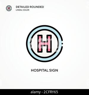 Hospital sign vector icon. Modern vector illustration concepts. Easy to edit and customize. Stock Vector