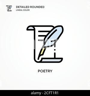 Poetry vector icon. Modern vector illustration concepts. Easy to edit and customize. Stock Vector