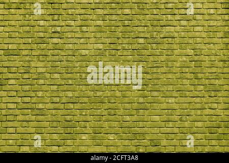 Chartreuse green brick building wall. Interior of a modern loft. Background for design. Stock Photo