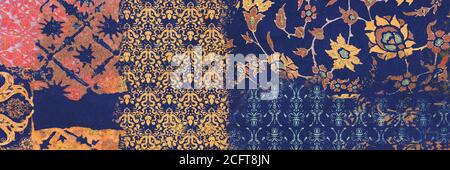 fabric design colorful drawings art Stock Photo