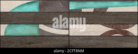 italian wood and resin design.modern design tiles Stock Photo