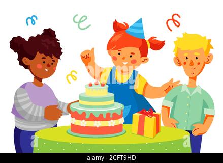 Birthday celebration - colorful flat design style illustration Stock Vector