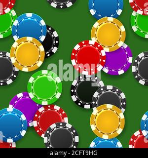Casino chips seamless pattern Stock Vector
