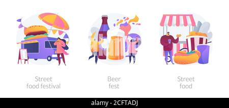 Local food event abstract concept vector illustrations. Stock Vector