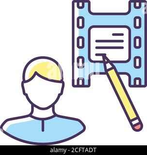 Screenwriter RGB color icon Stock Vector