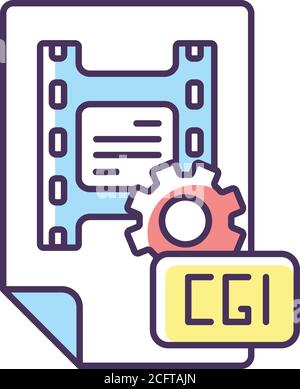 CGI RGB color icon Stock Vector