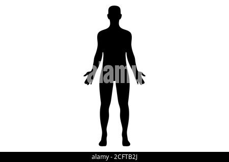 A stylised unisex human figure standing in silhouette Stock Vector