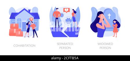 Living together abstract concept vector illustrations. Stock Vector