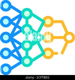program hierarchy artificial intelligence color icon vector. program ...
