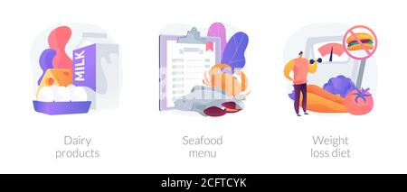 Healthy food abstract concept vector illustrations. Stock Vector