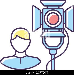 Lighting technician RGB color icon Stock Vector