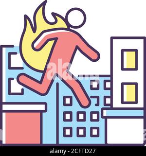 Stuntman RGB color icon Stock Vector