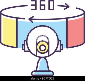 VR camera RGB color icon Stock Vector