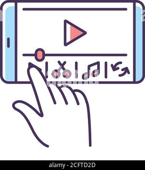 Smartphone film making RGB color icon Stock Vector