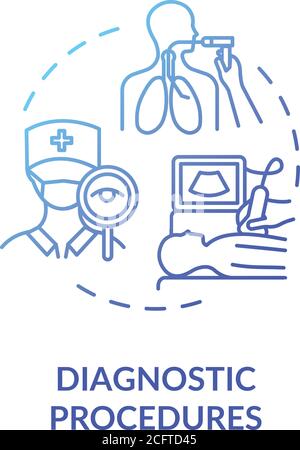 Diagnostic procedures concept icon Stock Vector