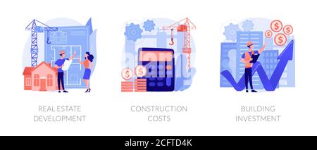 Construction project management abstract concept vector illustrations ...