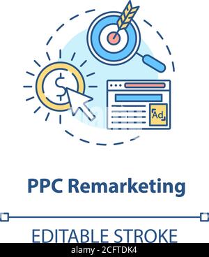 PPC Remarketing concept icon Stock Vector