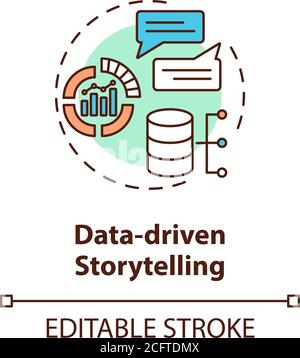 Data-driven storytelling concept icon Stock Vector