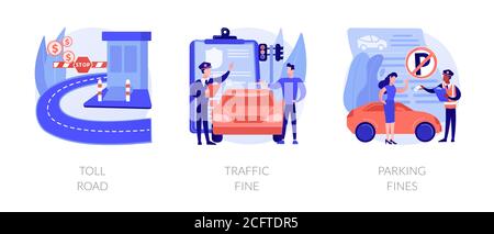 Driving rules violation abstract concept vector illustrations. Stock Vector