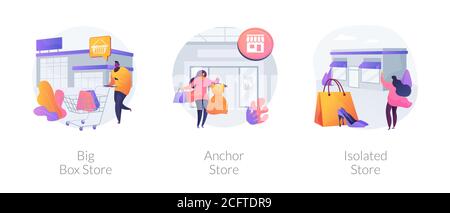 Retail shop abstract concept vector illustrations. Stock Vector