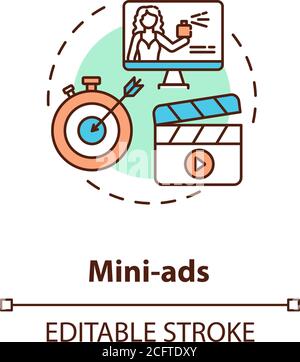Mini-ads concept icon Stock Vector