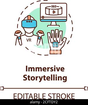 Immersive storytelling concept icon Stock Vector