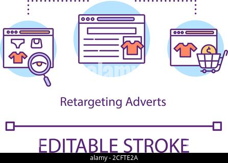 Retargeting adverts concept icon Stock Vector