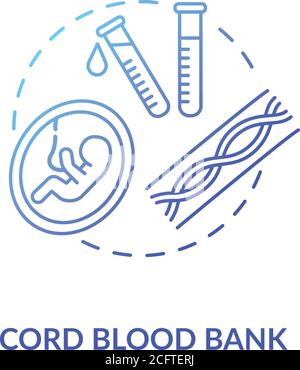 Cord blood bank concept icon Stock Vector