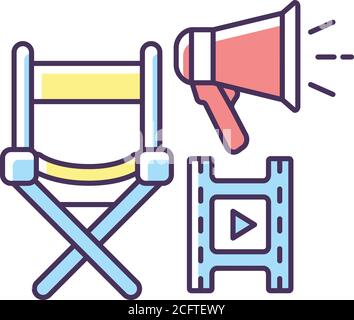 Film director RGB color icon Stock Vector
