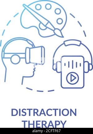 Distraction therapy concept icon Stock Vector
