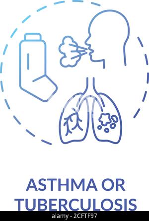 Asthma and tuberculosis concept icon Stock Vector