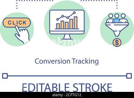 Conversion tracking concept icon Stock Vector